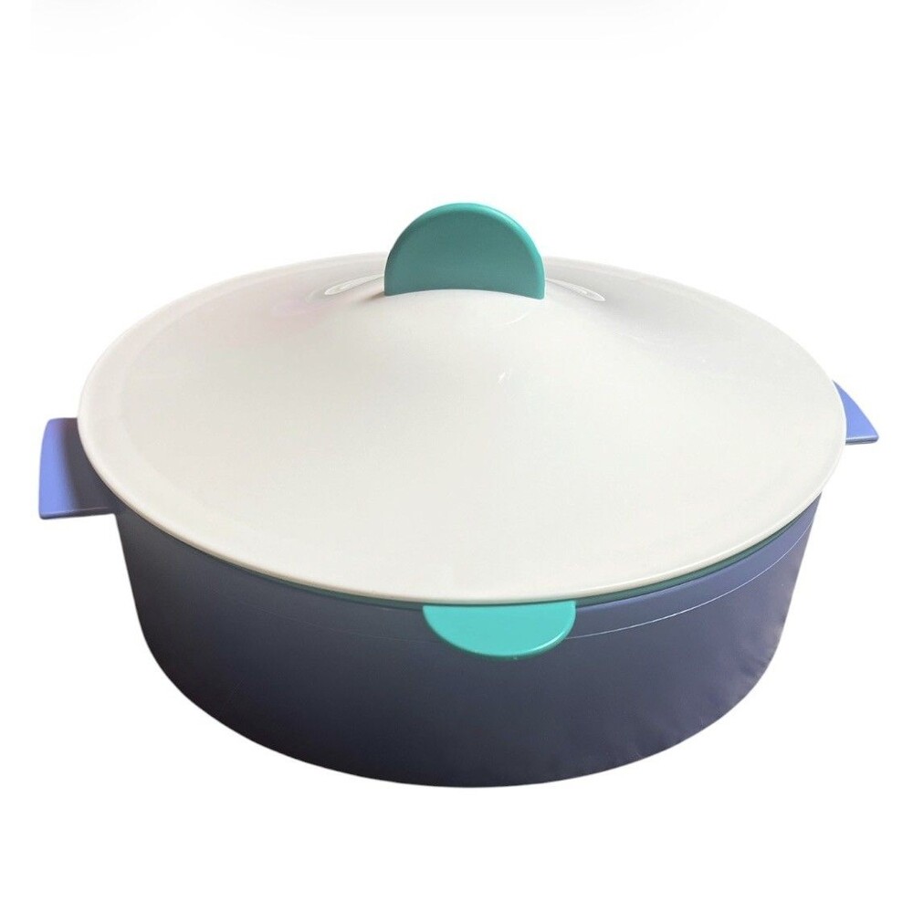 Tupperware Microsteamer Microwave Steamer 3 Piece Blue Green White